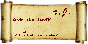 Andruska Jenő névjegykártya